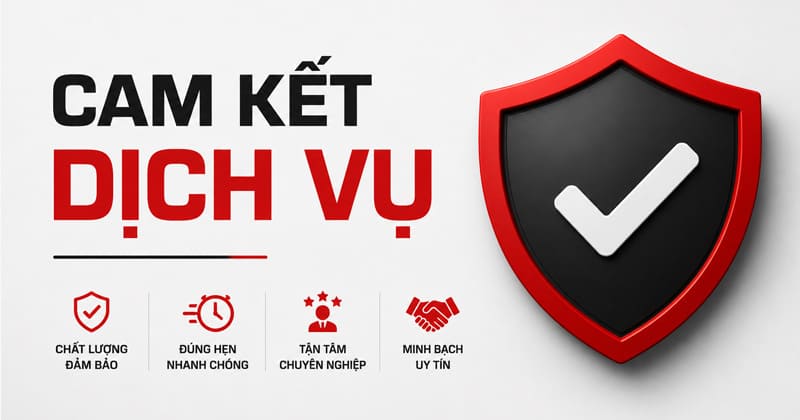 cam kết dịch vụ tại v8 garage