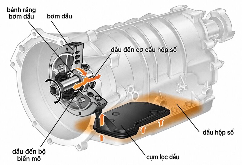 vai trò của dầu nhớt hộp số trên xe ô tô